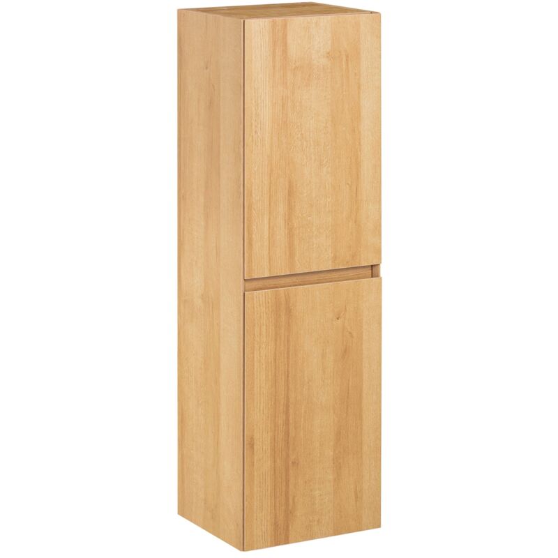 foto del prodotto sobuy armadietto da bagno sospeso stretto con ripiani mobile alto naturale 35x30x120cm bzr175 n