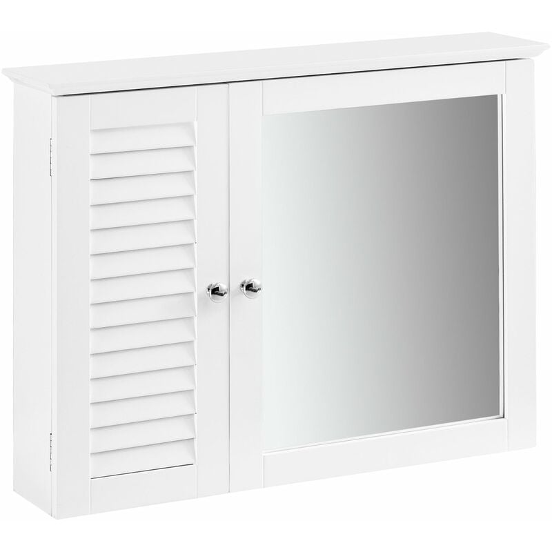 foto del prodotto sobuy armadietto pensile per bagno o cucina mobiletto bagno pensile bagno pensile cucina mobilletto bagno parete bianco bzr55 w