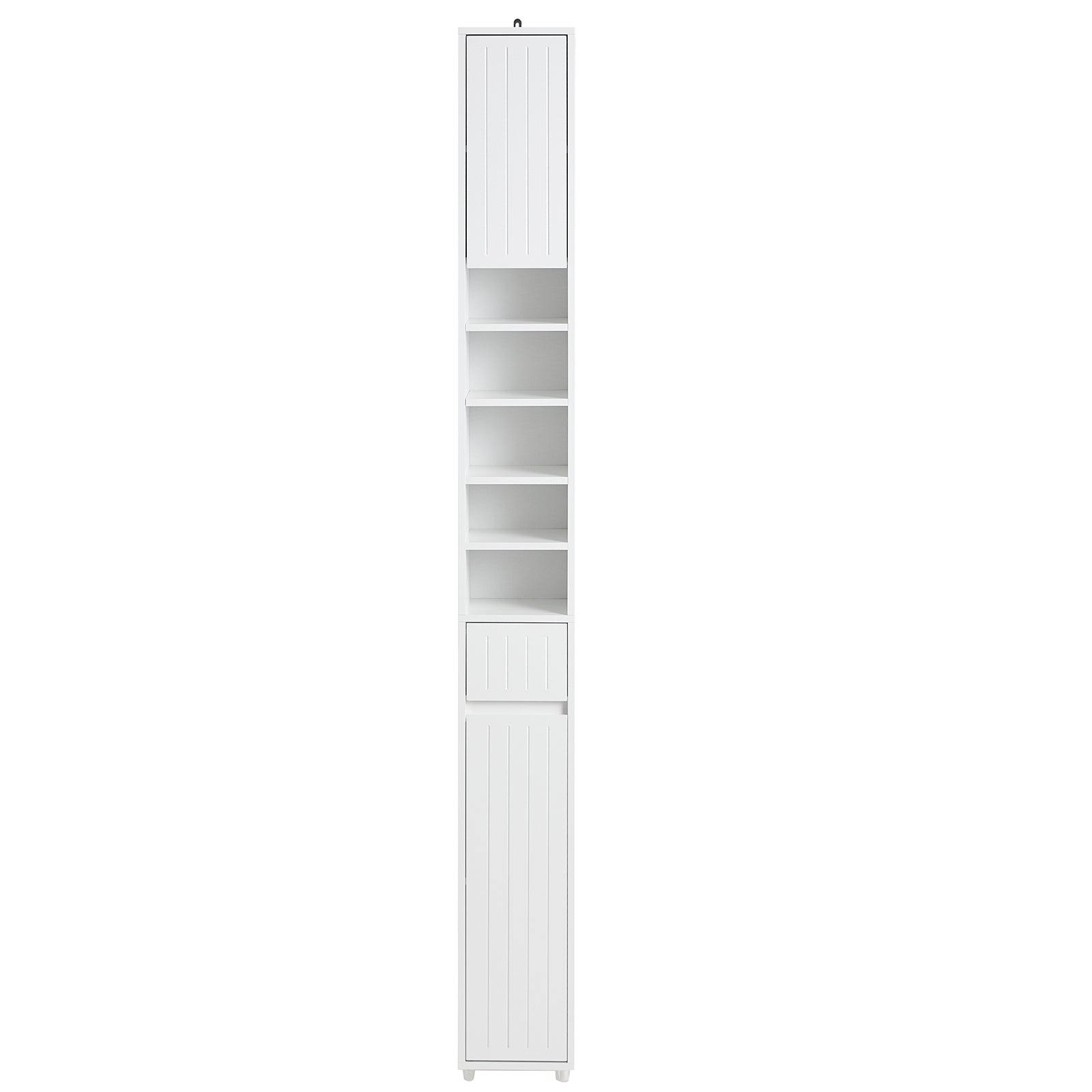 foto del prodotto sobuy armadio colonna bagno, mobile bagno alto con 2 ante e 1 cassetto bianco 20x20x180 bzr160 w