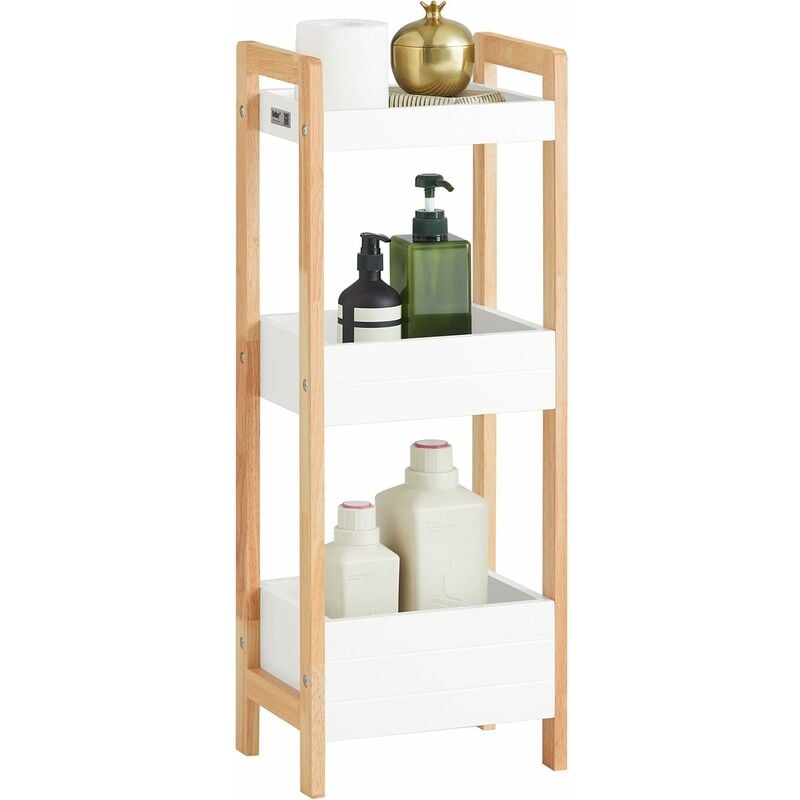 foto del prodotto sobuy biancheria bagno cesta bagno cesta biancheria scaffale bagno cesta scaffale mobili bagno salvaspazio bianco frg226 wn