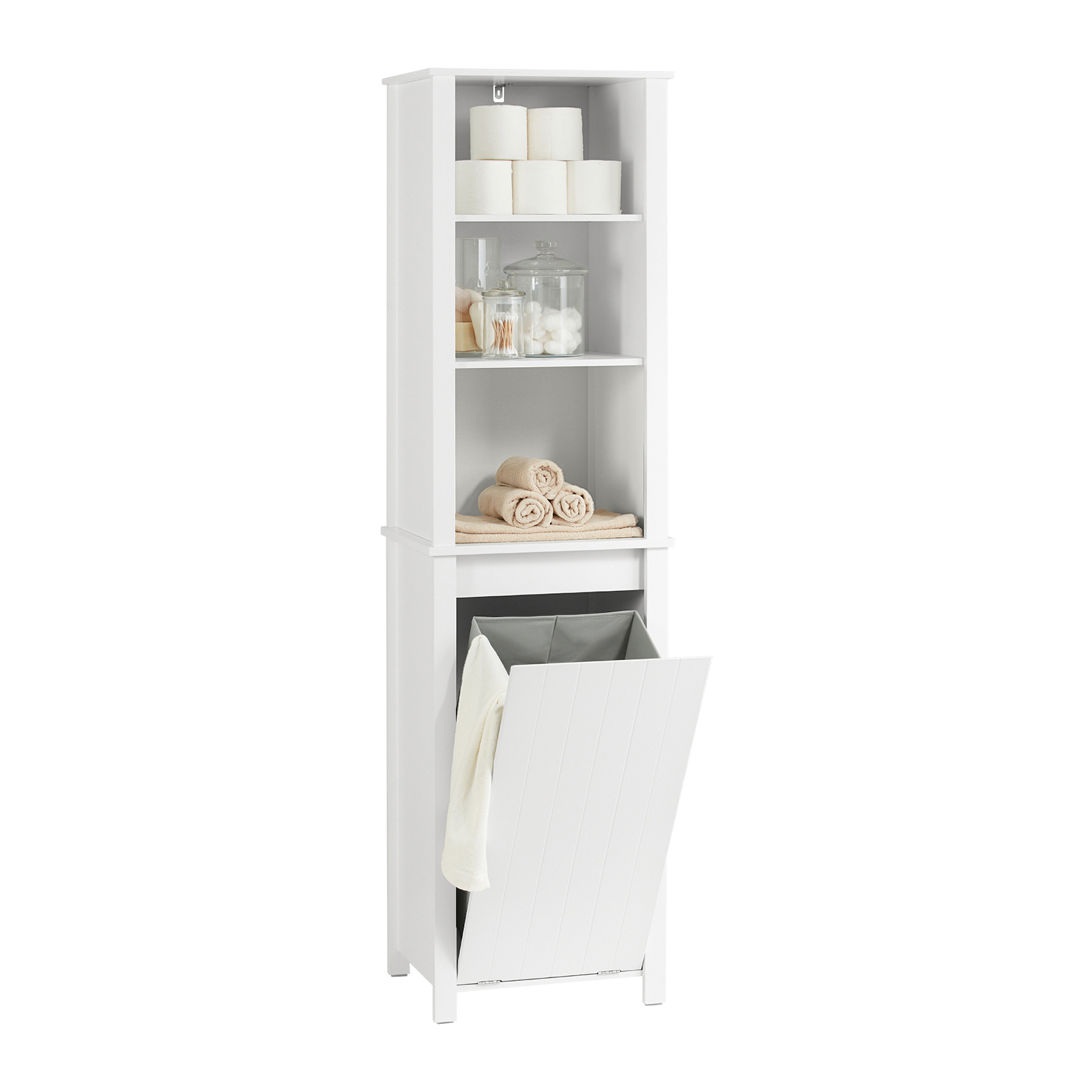 foto del prodotto sobuy bzr102-w armadio alto con armadio da bagno ripiegabile armadio da bagno armadio da bagno stretto mensola da bagno mobili da bagno