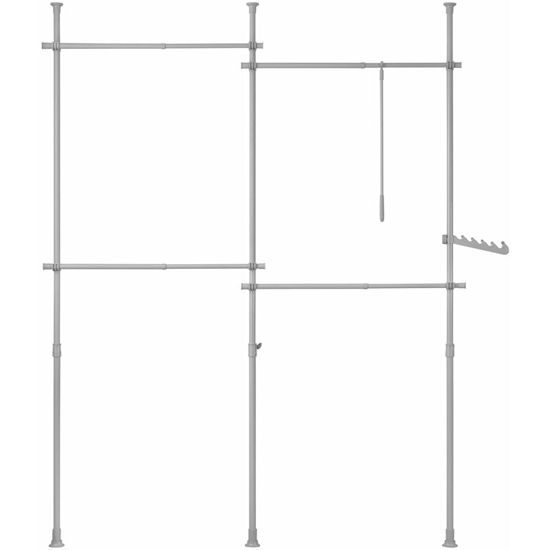 foto del prodotto sobuy cabina armadio guardaroba componibile appendiabiti a terra grigio kls03 hg