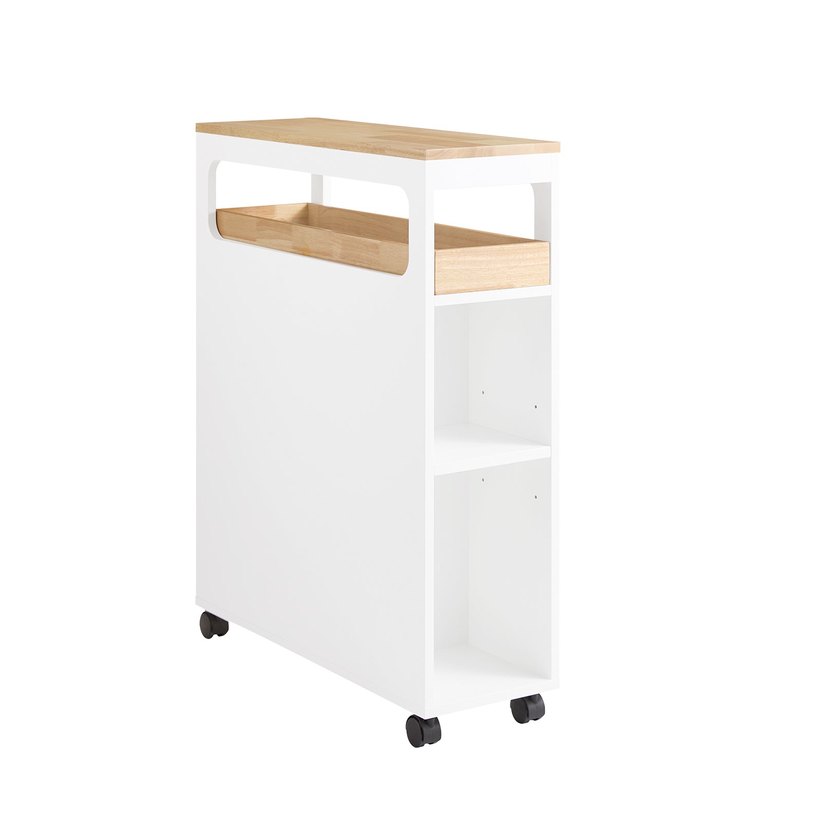 foto del prodotto sobuy carrellino salvaspazio con 3 cassetti carrello cucina organizzatore bagno mobiletto bagno colore bianco e naturale bzr54 ii wn