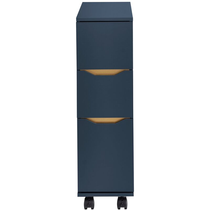 foto del prodotto sobuy carrellino salvaspazio con 3 cassetti carrello cucina organizzatore bagno mobiletto bagno colore blu 20x60x70 cm bzr191 b