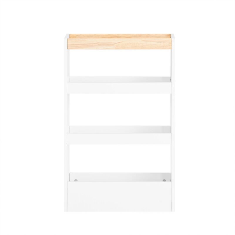 foto del prodotto sobuy carrellino salvaspazio cucina o bagno scaffale per nicchia con 4 ripiani bianco l50p15a80 nsr12 w