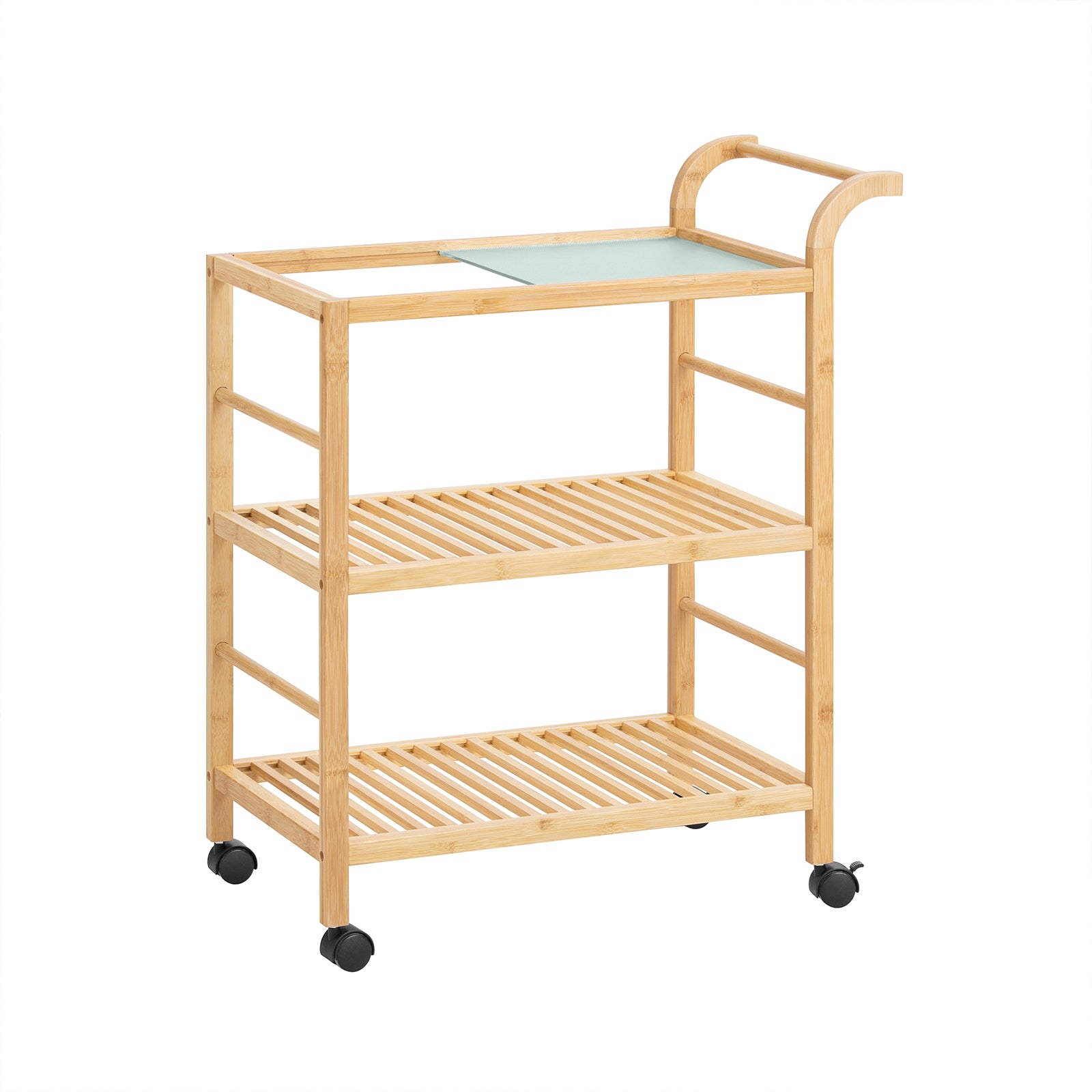 foto del prodotto sobuy carrello da cucina con route mobile angolare cucina 65x35x80 cm in bamb carbonizzato svw24 n