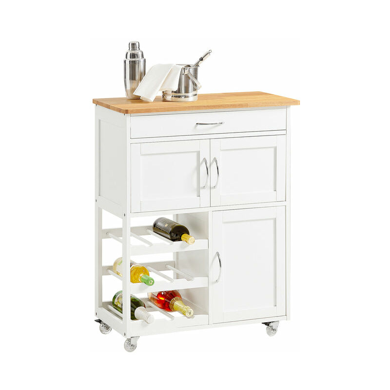 foto del prodotto sobuy carrello di servizio credenza in legno mobile cucina bianco fkw45 wn