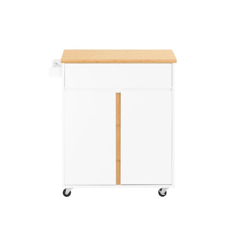 foto del prodotto sobuy carrello multiuso scaffale da cucina credenza soggiorno con armadietto e casseto 74x40x85cm fkw125 wn