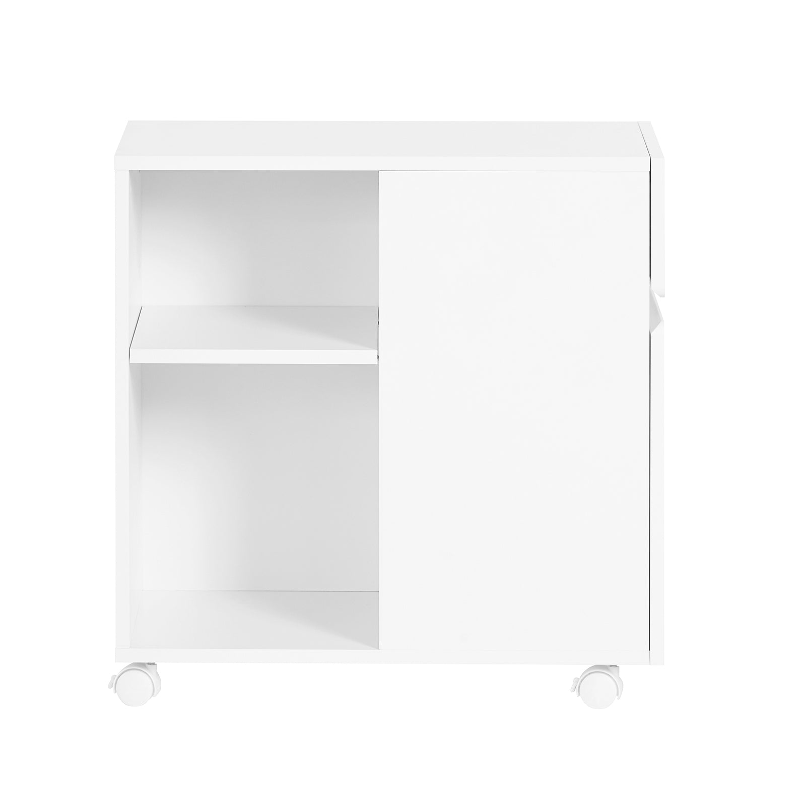 foto del prodotto sobuy carrello portaoggetti supporto multifunzione per stampante e classificatore armadio da ufficio bianco 58x35x59cm ask05-w