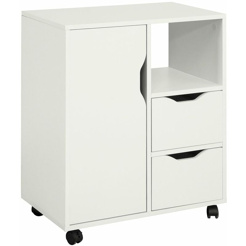 foto del prodotto sobuy carrello tavolino da salotto comodino piccolo comodino bianco comodini l60p35a70cm fbt105 w