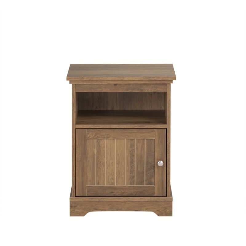 foto del prodotto sobuy comodino letto con 1 anta tavolino stretto telefono comodino vintage marrone 45x40x59cm fbt151 br
