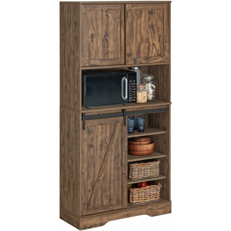 foto del prodotto sobuy credenza alta per cucina mobile buffet con anta scorrevole mobile ingresso armadio multifunzionale 80x34x170cm fsb83 n