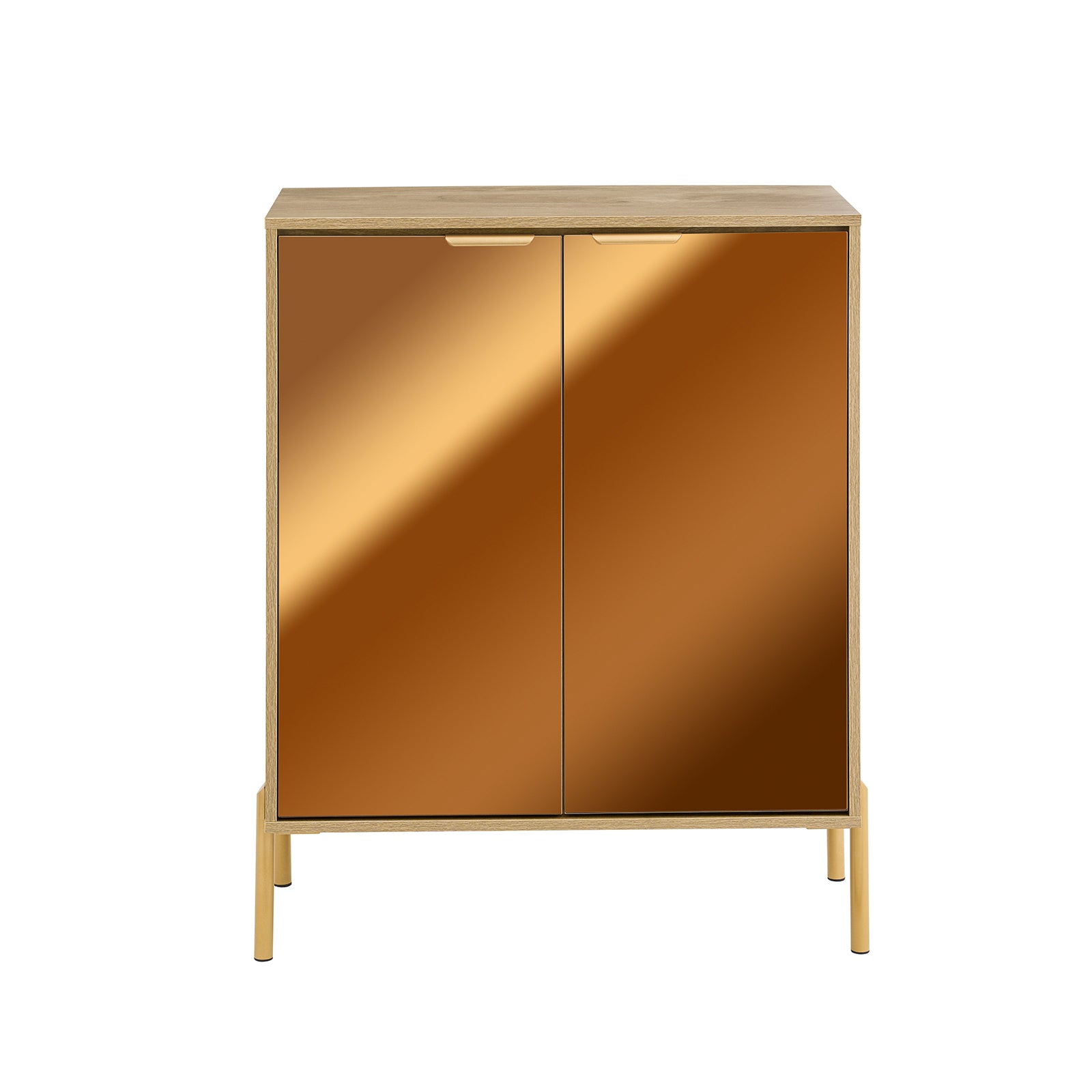foto del prodotto sobuy credenza con 2 ante in vetro, credenza decorativa, consolle laterale stretta colore d 39 oro 83x38x100cm fsb96 g