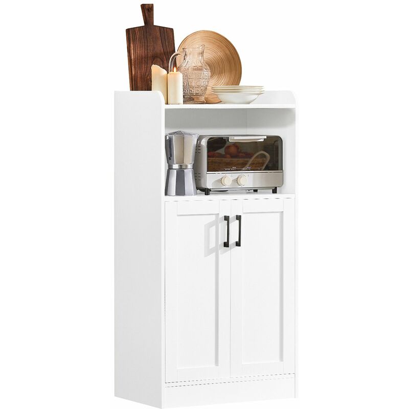 foto del prodotto sobuy credenza con 2 ripiani e 2 ante, mobile a microonde, mobile da cucina, bianco, 60x39x120cm, fsb47 w