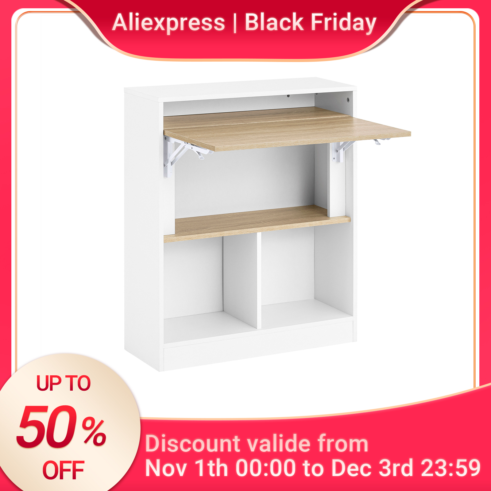 foto del prodotto sobuy fwt104 tavolo pieghevole con armadio incorporato tavolo pieghevole con armadio tavolo pieghevole armadio da scrivania