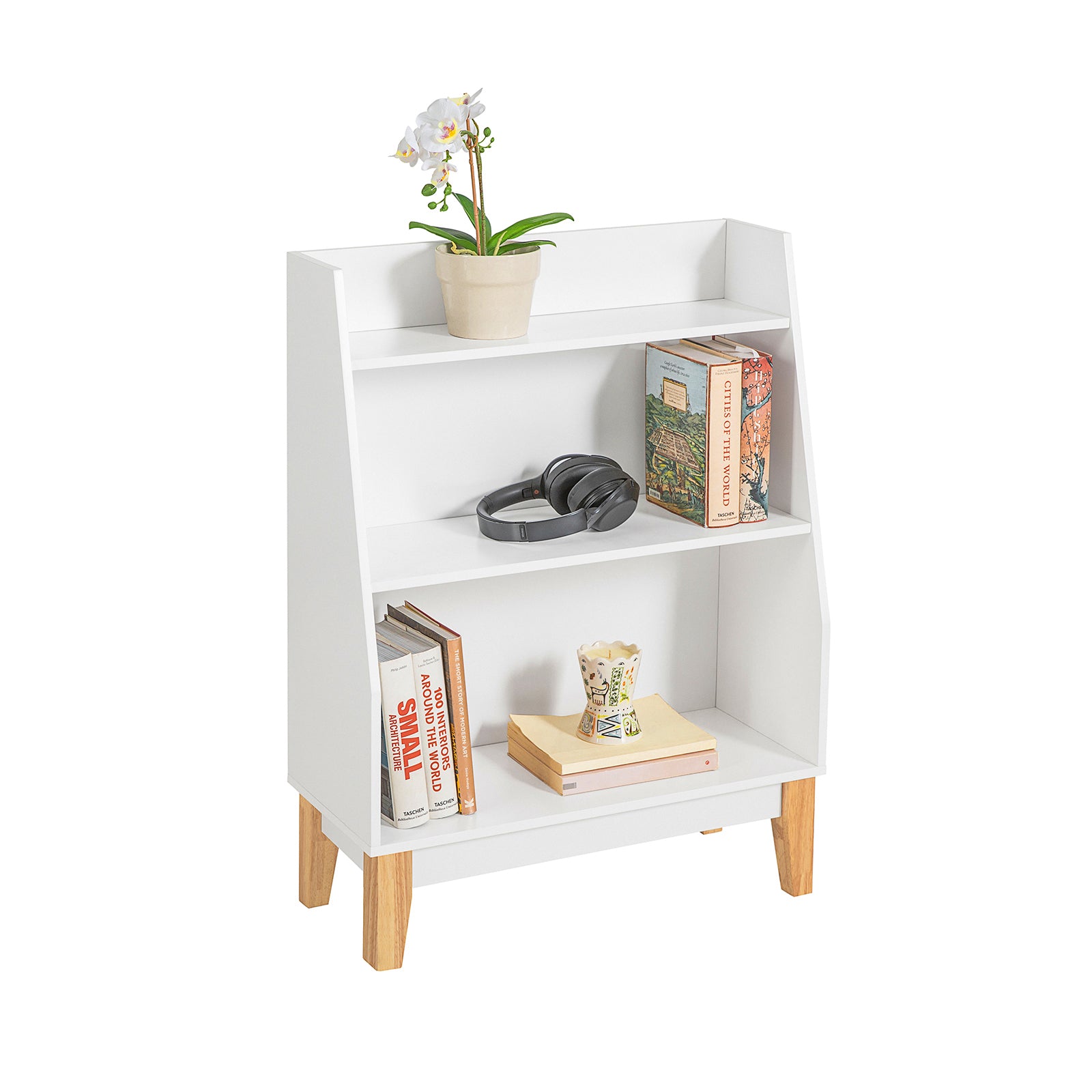 foto del prodotto sobuy libreria montessoriana per bambini scaffale portagiochi portariviste scaffale per bambini con 3 scomparti 60x25x80cm kmb47 w