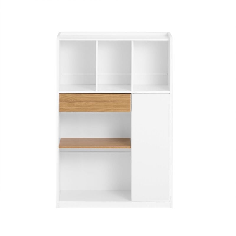 foto del prodotto sobuy libreria multiuso con 5 cubi portaoggetti, scaffale salvaspazio l72p30a110cm str11 wn