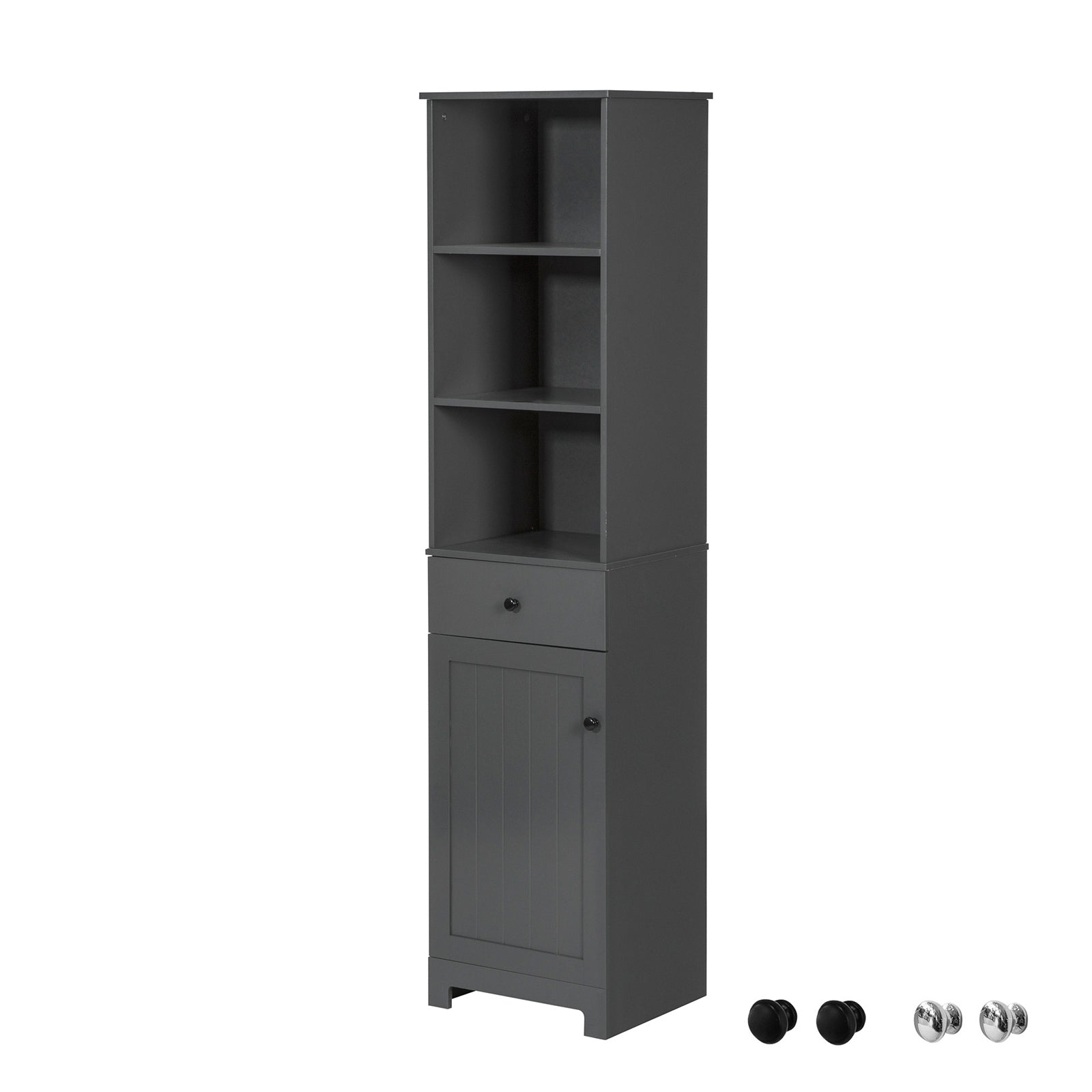 foto del prodotto sobuy mobile alto colonna bagno salvasapzio con cassetto e armadietto l40p35a161cm grigio bzr17 dg