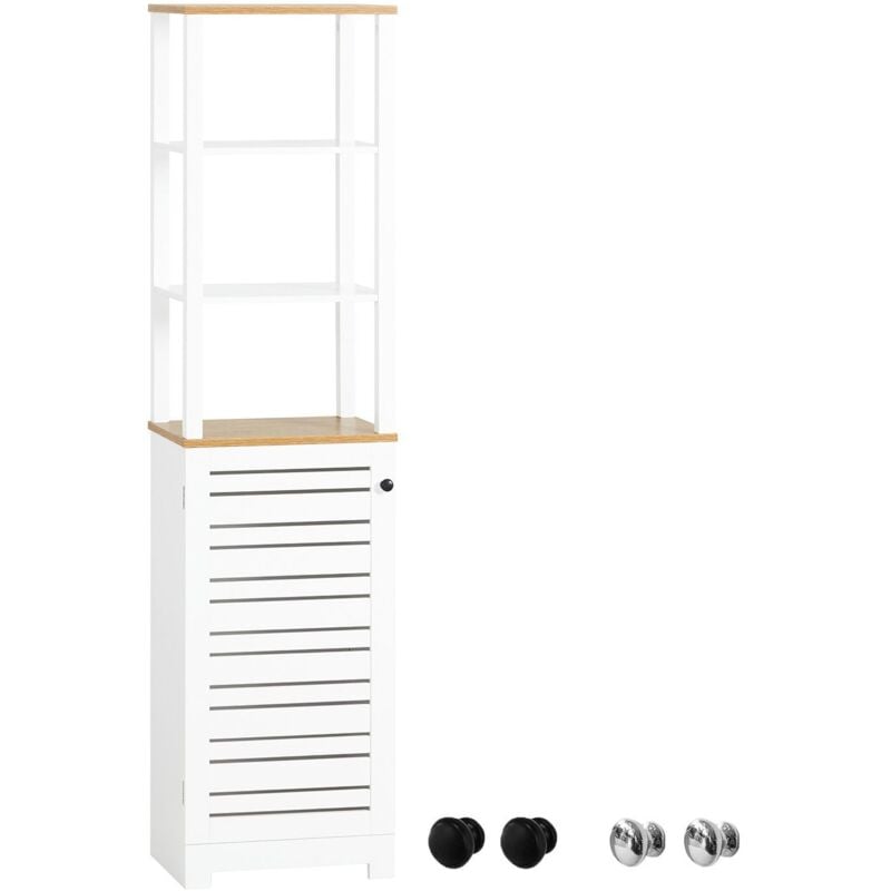 foto del prodotto sobuy mobile alto colonna bagno salvasapzio mobile bagno mobiletto cucina armadio bagno bzr43 w