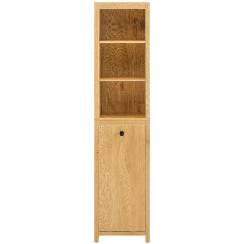 foto del prodotto sobuy mobile alto da bagno colonna bagno con portabiancheria armadio da terra 40x35x173cm bzr95 sn naturale chiaro