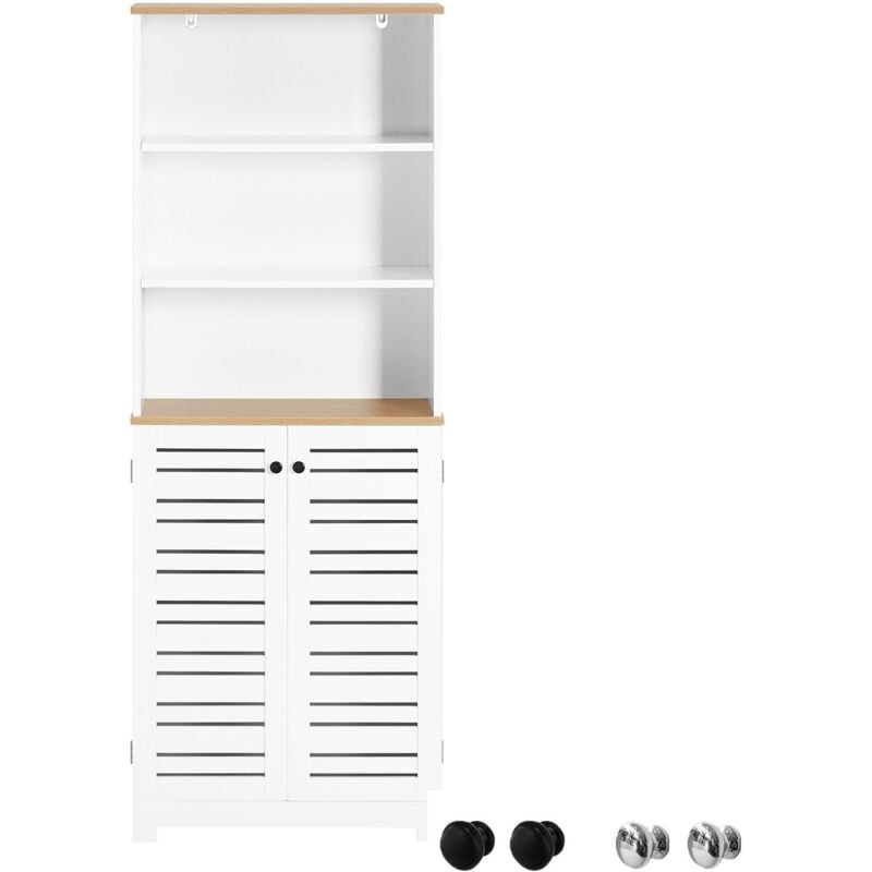 foto del prodotto sobuy mobile bagno mobile cucina mobile studio armadio alto colonna scaffale bzr44 w