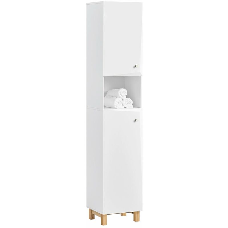 foto del prodotto sobuy mobile bagno salvaspazio mobile alto colonna bagno angolare bianco 34x30x170cm bzr91 w