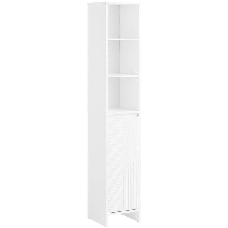 foto del prodotto sobuy mobile colonna bagno con portabiancheria e mobiletto stretto salvaspazio bianco l30p30a170 cm bzr158 w