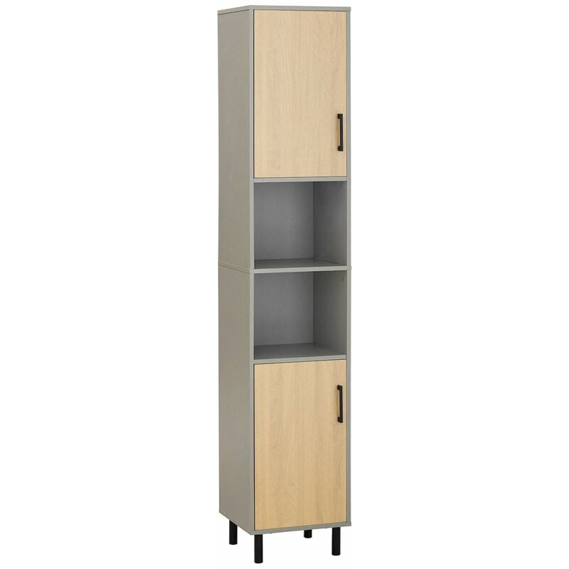 foto del prodotto sobuy mobile colonna bagno mobile alto da bagno salvaspazio grigio 31.5x30x162cm bzr131 ng