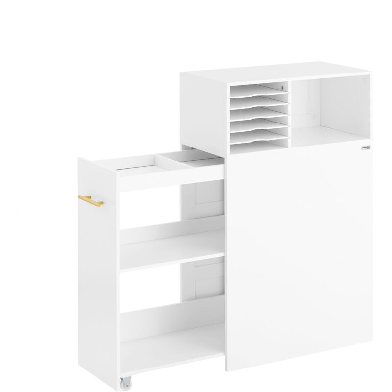 foto del prodotto sobuy mobile laterale per scrivania con spazio di archiviazione regolabile e nascosto design compatto e funzionale per ufficio e casa 60x33x100 cm