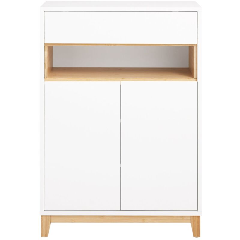 foto del prodotto sobuy mobile multifunzionale per ingresso, soggiorno e cucina, con 1 cassetto, 1 scomparto e 2 porte, mobile per scarpe e armadio da stoccaggio,