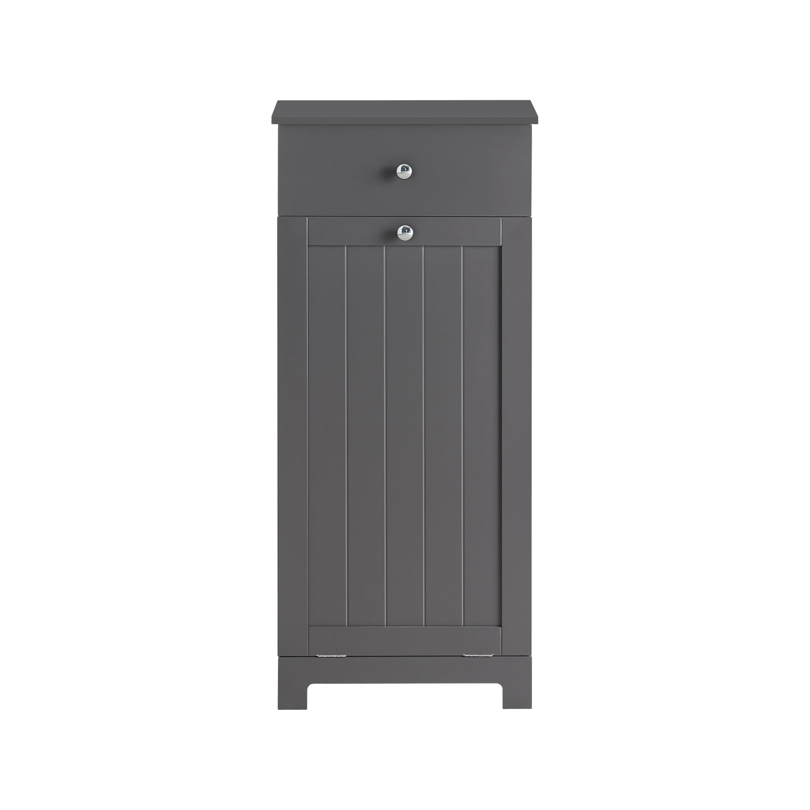 foto del prodotto sobuy mobile porta biancheria per bagno con cassetto e cesto biancheria sporca l40p38a90cm grigio bzr21 dg