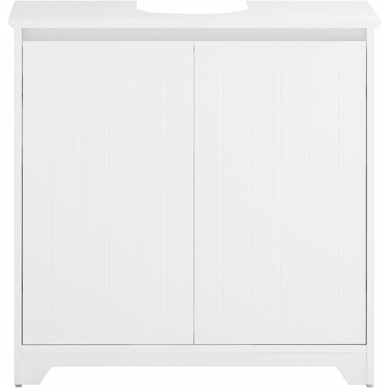 foto del prodotto sobuy mobile sottolavabo con 2 ante pieghevoli mobile bagno mobile lavabo bianco 60x30x60cm bzr108 ii w