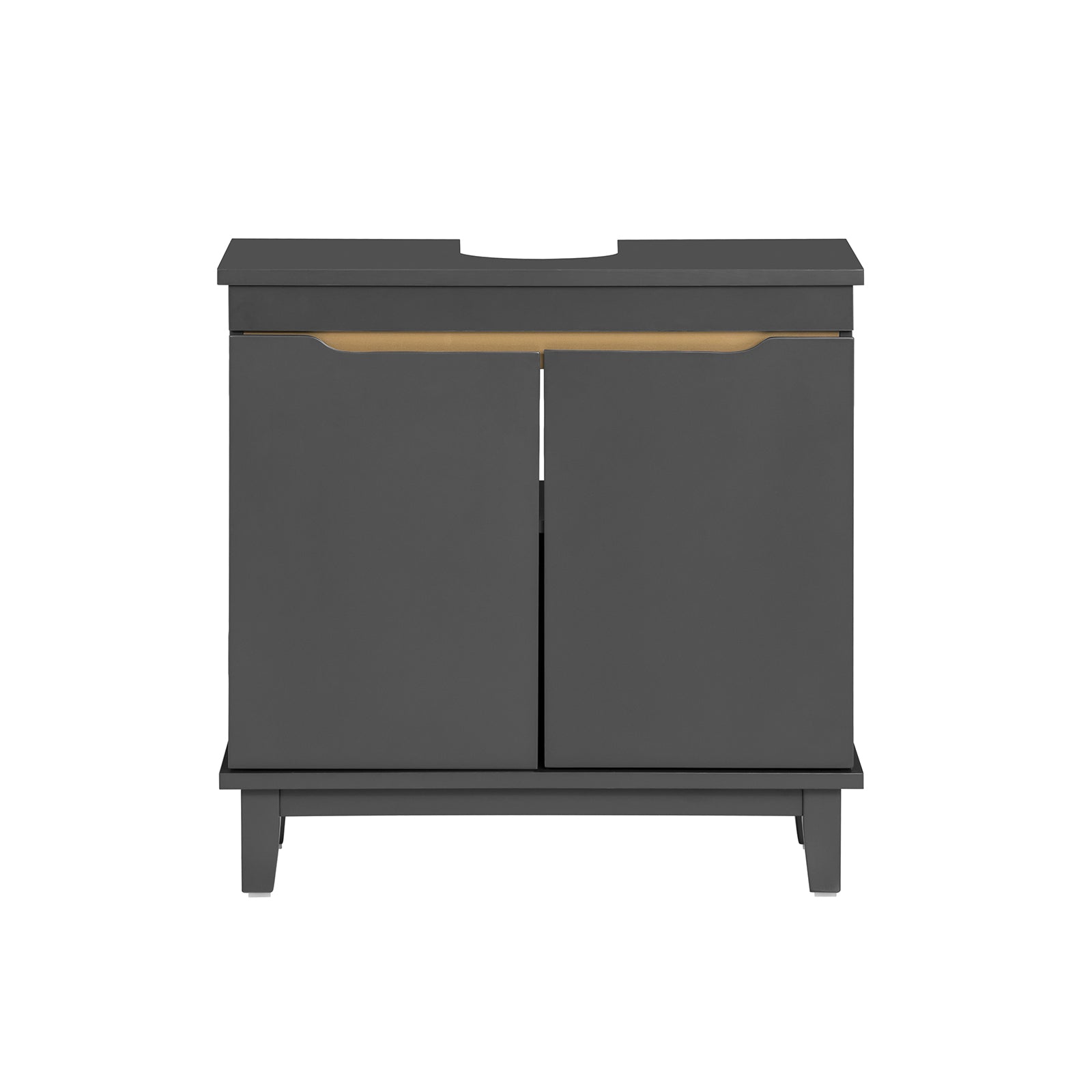 foto del prodotto sobuy mobile sottolavabo con 2 ante senza lavandino mobile mobiletto per lavandino bagno grigio, 60x30x59cm, bzr113 dg