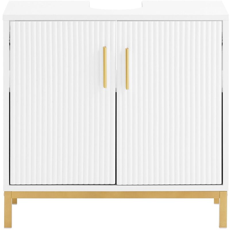 foto del prodotto sobuy mobile sottolavabo con ante mobile bagno mobile base bianco 60x30x59cm bzr179 w