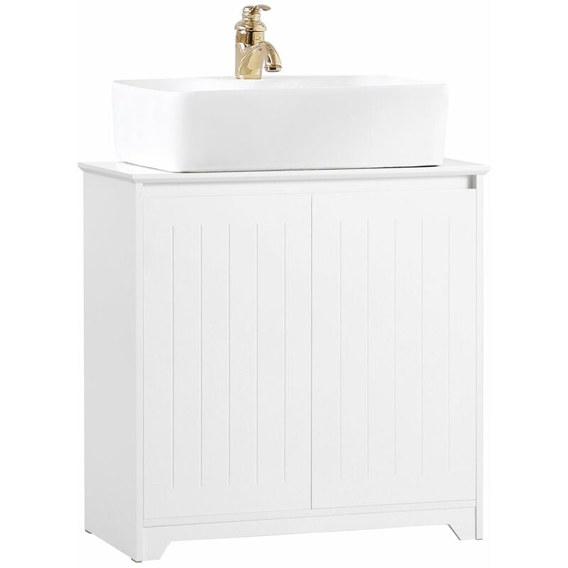 foto del prodotto sobuy mobile sottolavabo mobile bagno mobile base per lavabo con 2 ante bianco 60x30x60cm bzr108 w