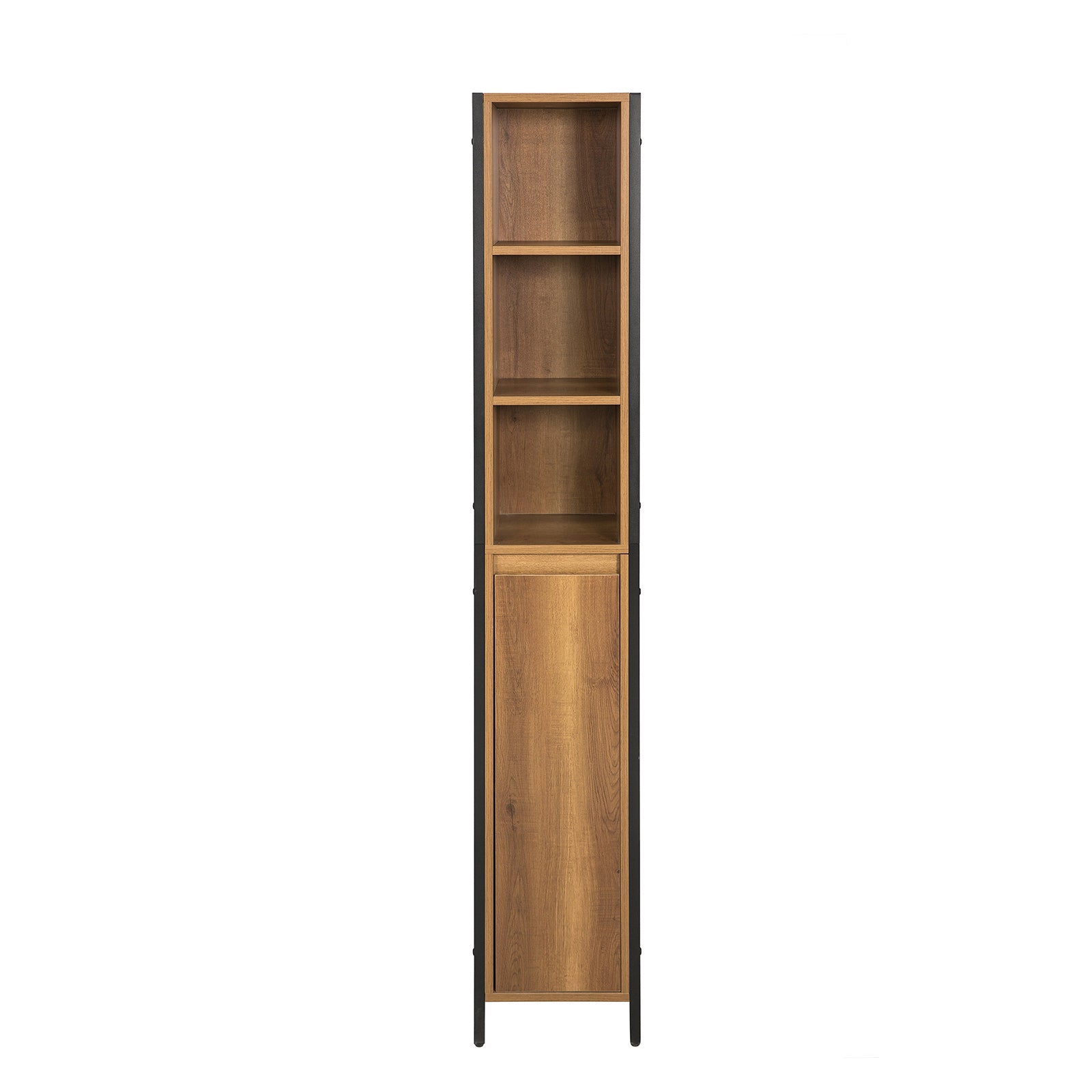foto del prodotto sobuy mobiletto alto da bagno mobile a colonna bagno salvaspazio con 3 scomparti a giorno e 1 anta vintage 30x28x168 cm bzr62 pf