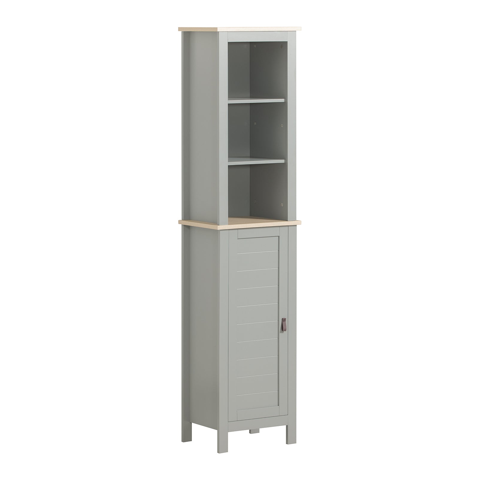foto del prodotto sobuy mobiletto alto per bagno mobile a colonna bagno salvaspazio con 3 scomparti a giorno e1 anta 39x30x169cm bzr68 hg