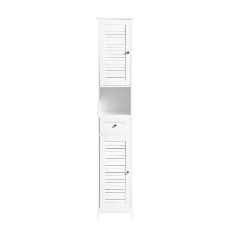 foto del prodotto sobuy mobiletto bagno colonna bagno cassettiera bagno bianco con cassetti bianco frg236 w