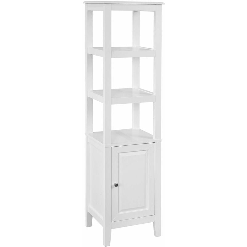 foto del prodotto sobuy mobiletto bagno colonna bagno cassettiera bagno bianco con cassetti frg205 w