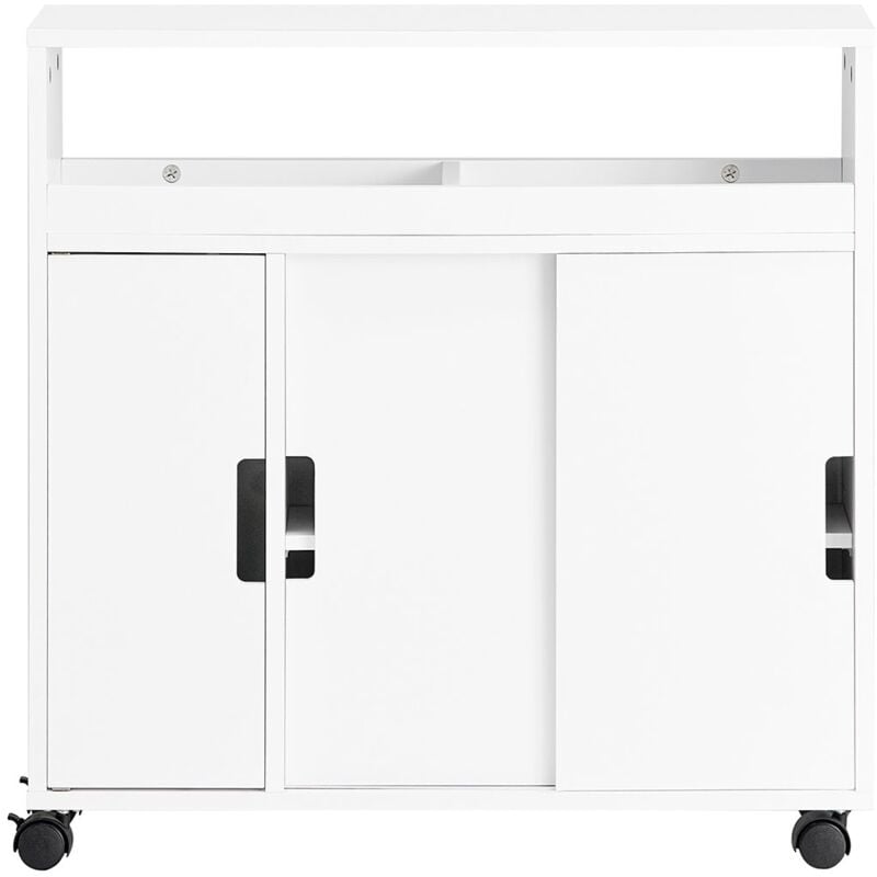 foto del prodotto sobuy organizer bagno mobile bagno salvaspazio portarotolo bianco bzr02 w