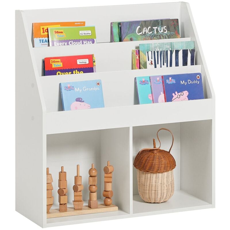 foto del prodotto sobuy porta libri a terra portariviste scaffale libreria bianco kmb01 w