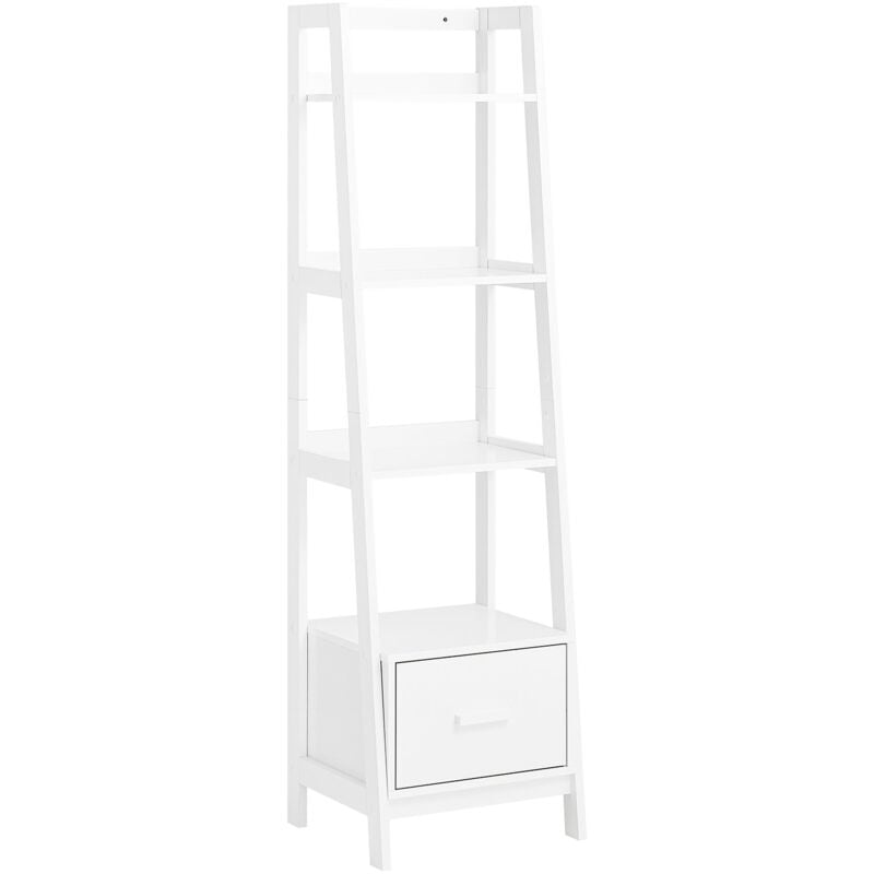 foto del prodotto sobuy scaffale a scala,libreria,mensole da angolo,mensola porta cd,con cassetto 44x40x159 cm bianco frg116 k w