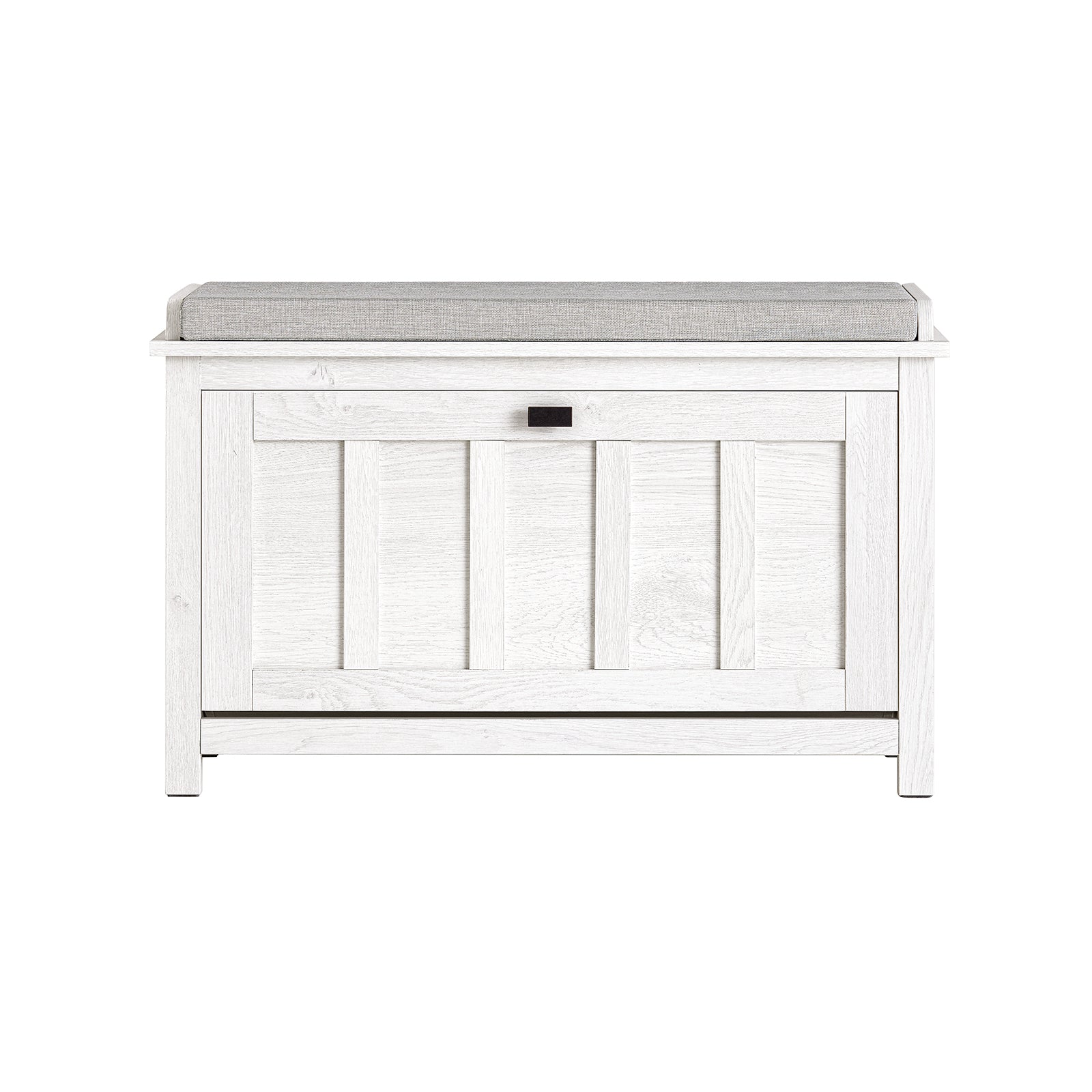 foto del prodotto sobuy scarpiera con 1 anta e 2 ripiani scarpiera con vano portaoggetti panca ingresso portascarpe con cuscino bianco 80x29x50cm fsr161 w
