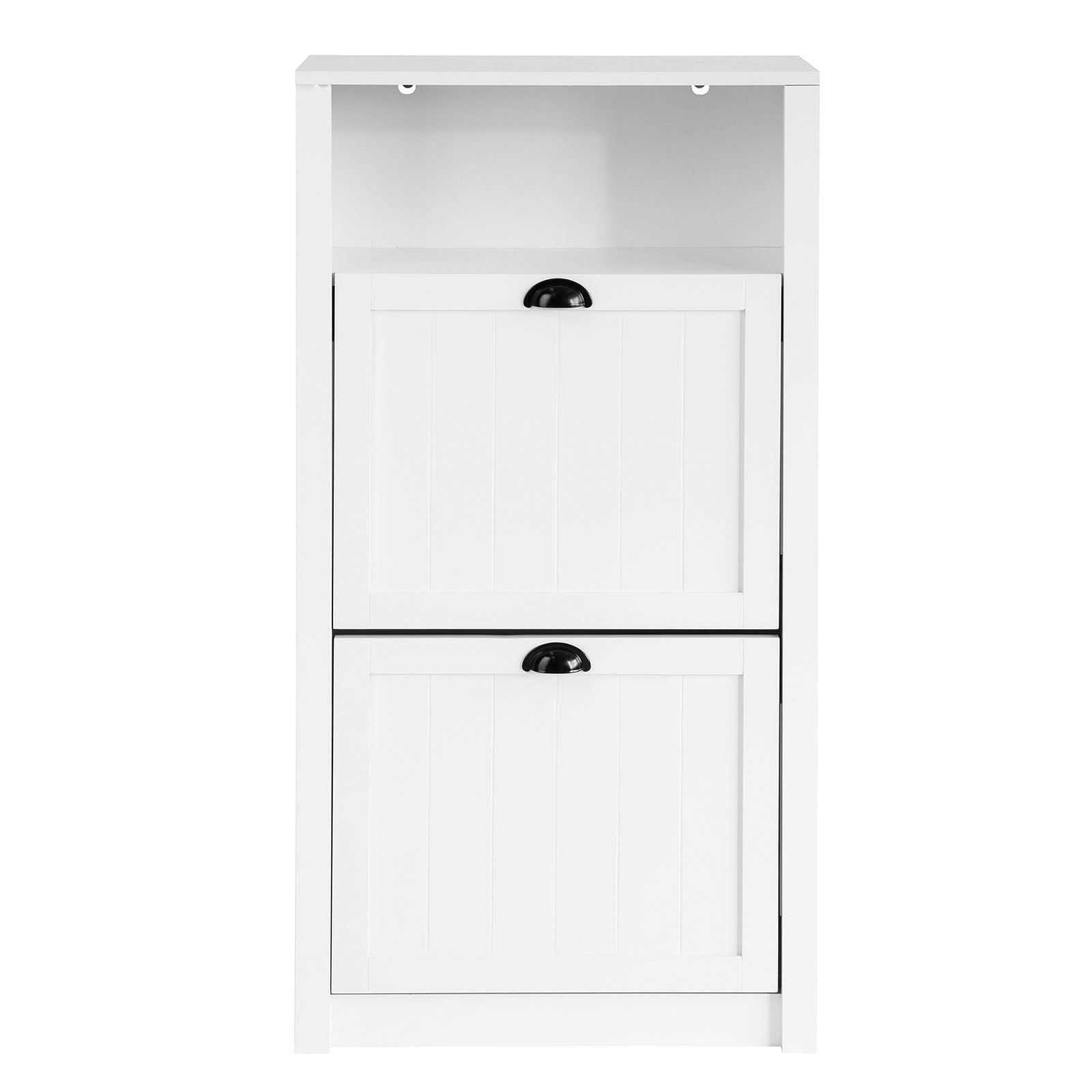 foto del prodotto sobuy scarpiera con 2 ante e 4 ripiani con scomparto aggiuntivo per scarpe l60p24a110 cm bianco fsr87 k w