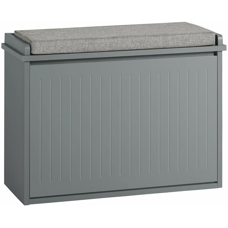 foto del prodotto sobuy scarpiera con patta e cuscino per scarpe, 62x46x26 cm colore grigio fsr98 hg