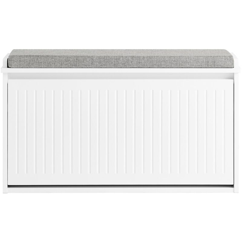 foto del prodotto sobuy - scarpiera da ingresso scarpiera con ribalta cassapanca portascarpe con cuscino, l62xp25xa46cm fsr98-w