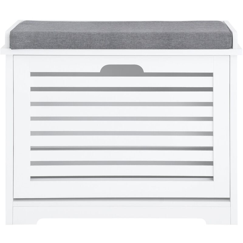 foto del prodotto sobuy scarpiera panca scarpiera portascarpe bianco con seduta bianco 60x29x49cm fsr184 k w