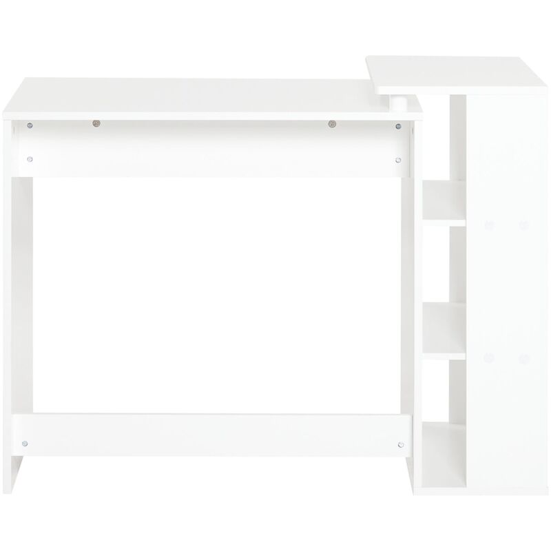 foto del prodotto sobuy scrivania,porta pc,tavolo per computer ,con cassetto e tre ripiani,,bianco,fwt35 w