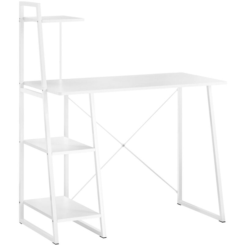 foto del prodotto sobuy scrivania,porta pc,tavolo per computer ,con tre ripiani,bianco,fwt29 w