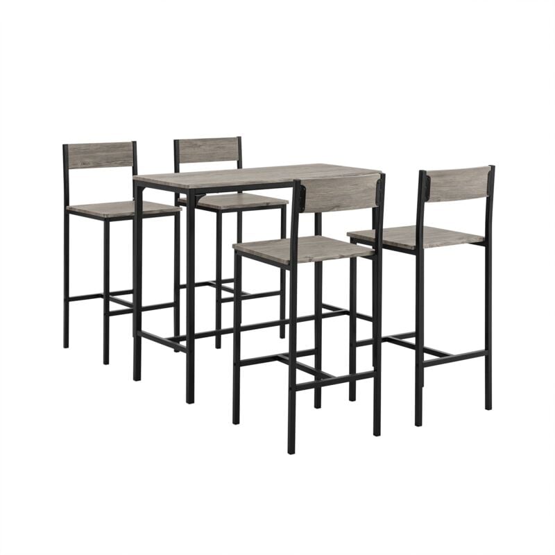 foto del prodotto sobuy set 5 pezzi tavolo con 4 sedie alto, set di mobili da balcone,ogt14
